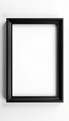 Empty black picture frame isolated on white background, isolated, edge