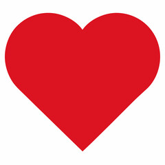 red heart on white background