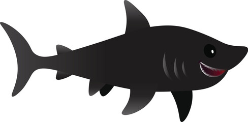 Obraz premium Cartoon Shark vector art in white background