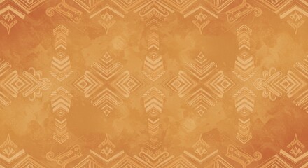 Abstract Amber Geometric Pattern Tribal Aztec Inspired Design Textured Background