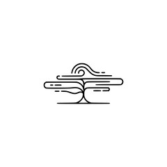 Minimalist Tree Logo with Wind - Modern Line Art Design