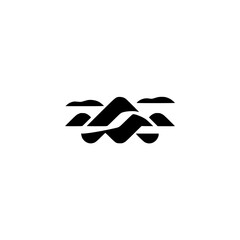 Abstract Black Mountainscape Logo on White, Minimalist Design