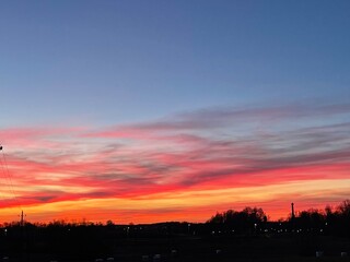 sunset over the city
