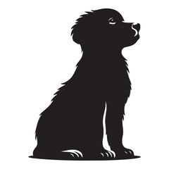 Vector silhouette of a dog, Dog illustration, Dog art, Dog drawing, Pet Animal Silhouette.