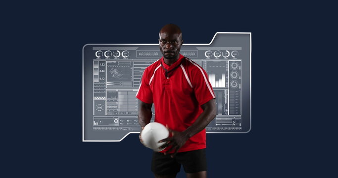 Image of scopes scanning and data processing with rugby player