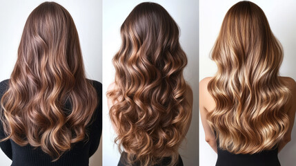 Fototapeta premium wavy long thick hair womens fashion. Hair care