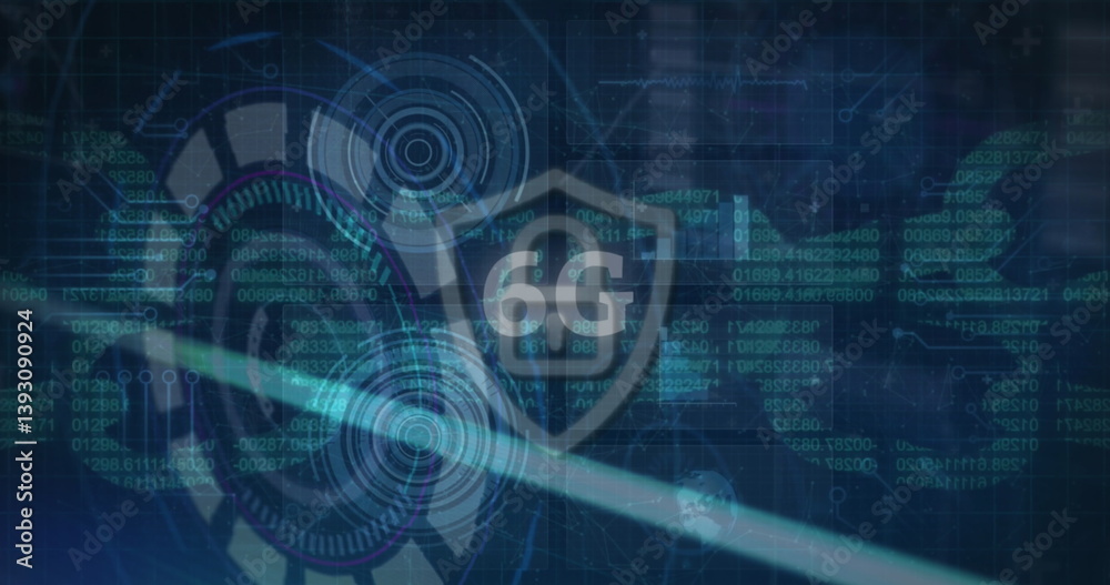 Poster image of scope scanning and 6g text with online security shield and chains