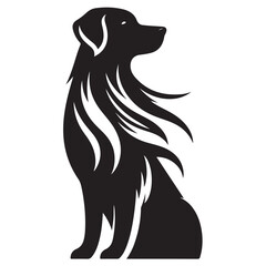 Vector silhouette of a dog, Dog illustration, Dog art, Dog drawing, Pet Animal Silhouette.