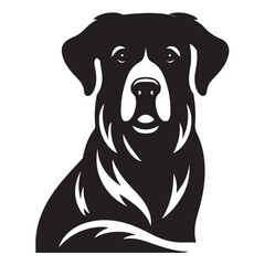 Vector silhouette of a dog, Dog illustration, Dog art, Dog drawing, Pet Animal Silhouette.