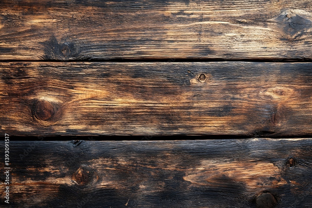 Aufkleber rustic dark wood grain texture background close up of weathered wooden planks for vintage or natural