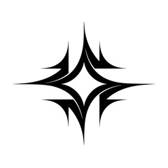 Abstract Black Starburst Logo on Gray Background