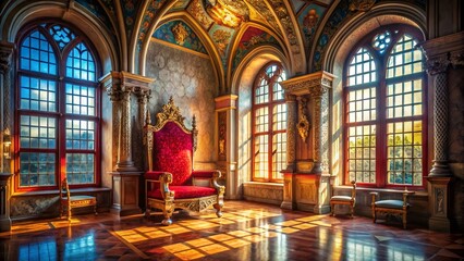Majestic Throne Room at Dover Castle A Royal Interior of Architectural Grandeur