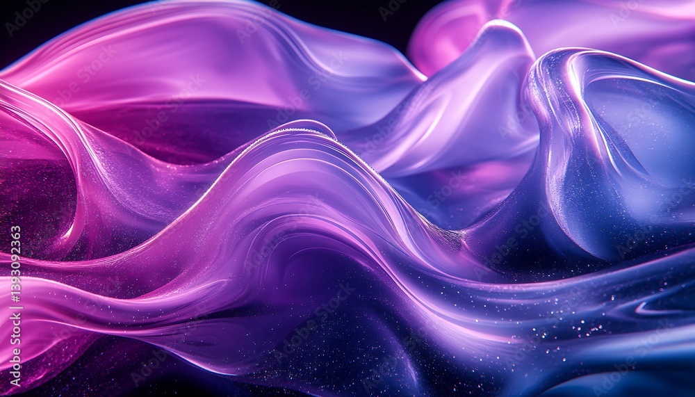 Poster High Glossy Vibrant Flow with Mixing Colors Creating a Stunning Visual : Generative AI