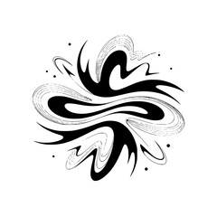Abstract Flowing Swirls: Black & White Minimalist Design