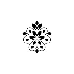 Minimalist Black & White Floral Design Element