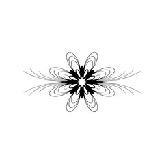 Minimalist Black Flower Design on White Background