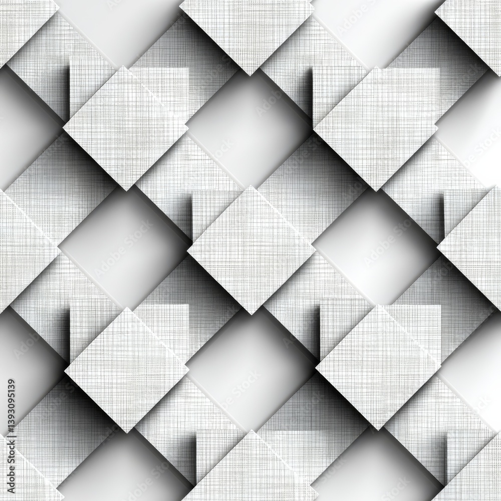 Leinwandbilder Abstract Geometric Pattern with Textured Squares and Subtle Shadows Creates a Modern Minimalist Design.