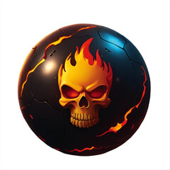 halloween skull with fire