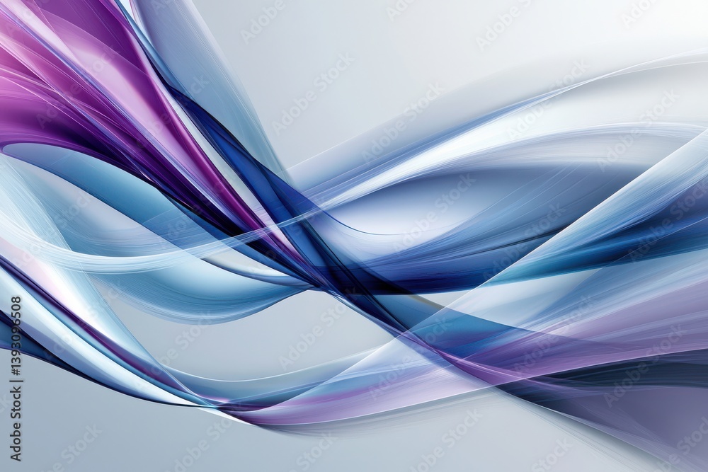 Wall mural abstract flowing colorful waves with soft light and gradient effects