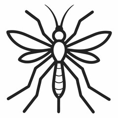 Mosquito outline icon on white background