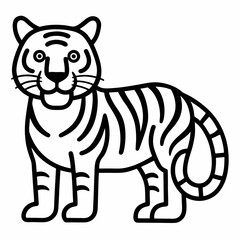 Tiger outline icon on white background