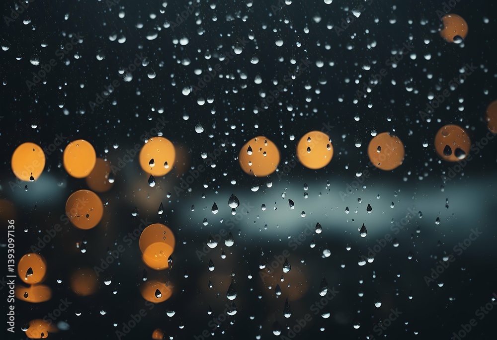 Wall mural black background rain layer splash winter overlay particle fall