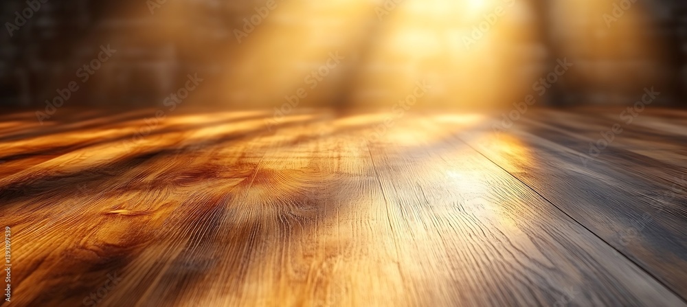 Poster sunlight streaming onto a polished wooden floor evoking warmth texture design and natural light in i