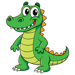 green cute crocodile