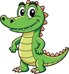 green cute crocodile