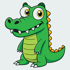green cute crocodile