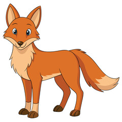 Obraz premium Playful Fox Illustration: A charming cartoon illustration of a fox, showcasing its sly grin and distinctive features, perfect for educational or illustrative purposes.