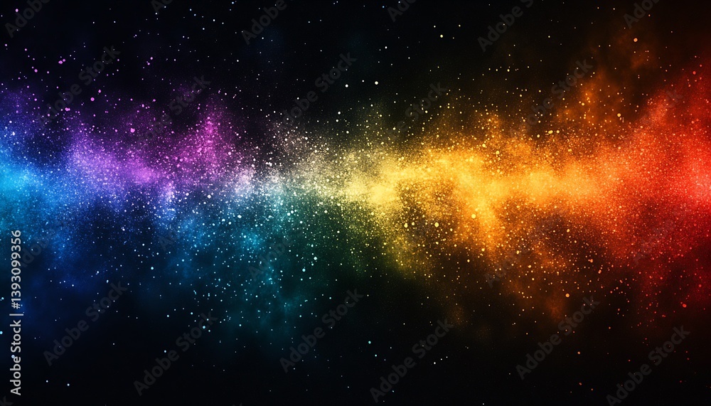 Poster Vibrant Cosmic Explosion of Colors Creating a Deep Space Starry Scene : Generative AI