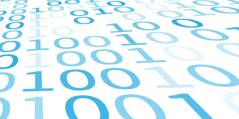 Abstract light background of zeros ad ones in white and gray colors.