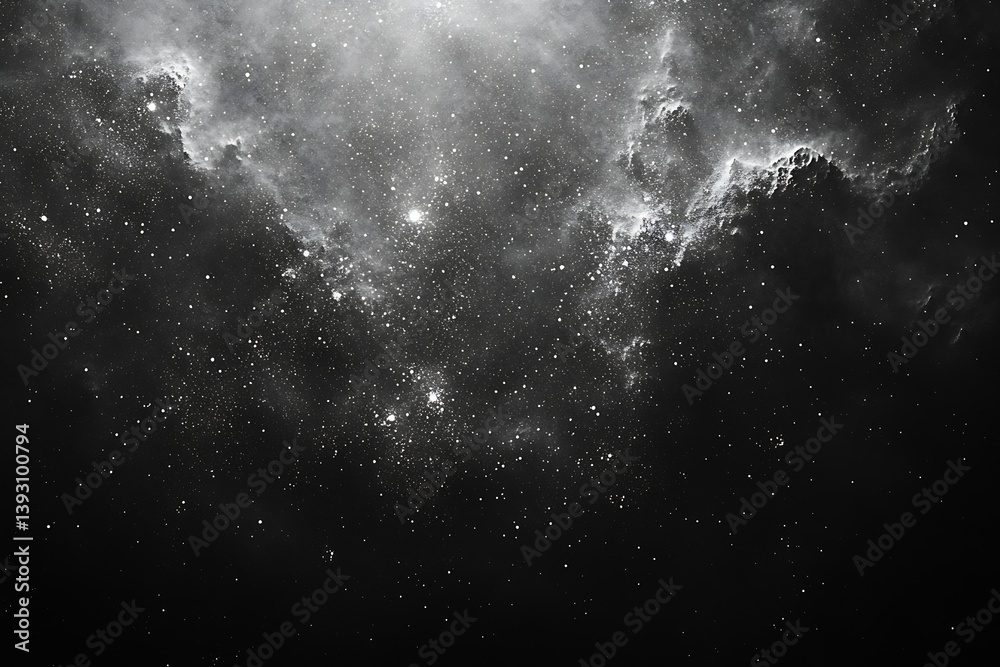 Aufkleber cosmic nebula background galaxy space black and white abstract design starry sky universe dark and m