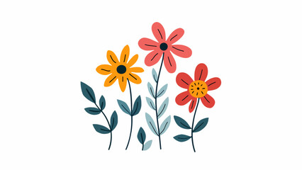 bouquet of flowers, Flowers color seamless Pattern in Scandinavian 