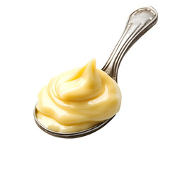 Creamy Custard on a Silver Spoon Delicious Dessert