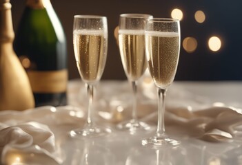 bottle glasses champagne alcohol drink eve background champaign 2 romance splash christmas cheer crystal beverage wine white toast luxury bubble new party gold celebration object liquid holiday year