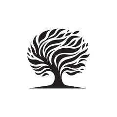 abstract tree vector silhouette logo illustration