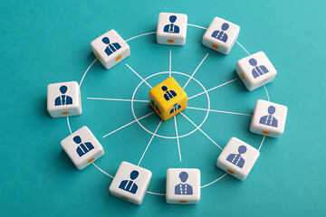 financial "Leadership, Teamwork, Network, earning Geometric Design, and Corporate profit Imagery: Visualizing Strategic Connections and Collaboration"