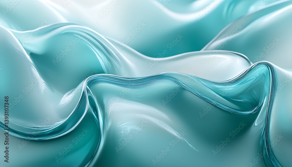 Poster elegant aqua waves merging together to create a beautiful liquid artwork : generative ai