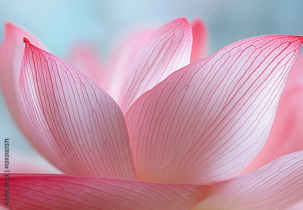 Poster stunning close up of a pink lotus flower showcasing intricate petal details and soft colors : genera