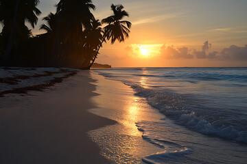The beach is a peaceful place, where golden sand stretches to the horizon, and the waves gently touch the shore. The sun shines in the sky, and a fresh breeze carries the scent of salt.


