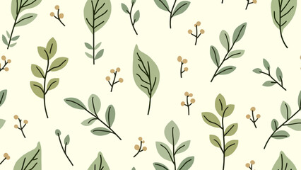 Seamless background with leaves