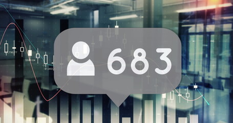 Obraz premium Image of numbers changing over statistics and data processing