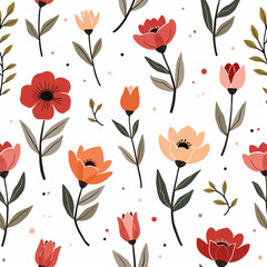 Seamless pattern with flowers seamless background with