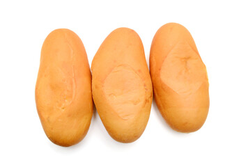 Stack bread on white background 