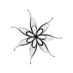 Abstract Floral Line Art on White: Elegant Design Element