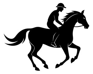 Horse Rider Silhouette Vector & Equestrian Sport SVG Icon Design
