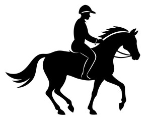 Horse Rider Silhouette Vector & Equestrian Sport SVG Icon Design