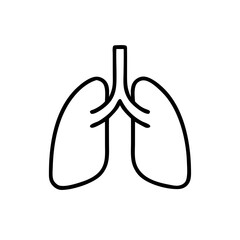 human lungs Organ  outline icons on white background